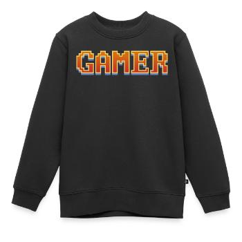 Joueur - Sweat Premium enfant bio - noir - Devant - AI Model Kid Female (0cm)