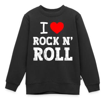 i love rock n' roll - Sweat Premium enfant bio - noir - Devant - AI Model Kid Female (0cm)