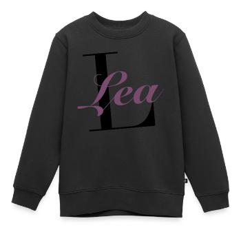 Name - Lea - Kinder Premium Organic Sweatshirt - Schwarz - Vorne - AI Model Kid Female (0cm)