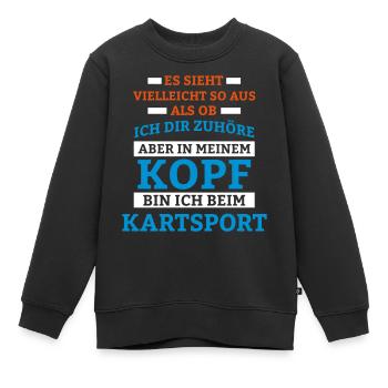 Kartsport Sportart - Kinder Premium Organic Sweatshirt - Schwarz - Vorne - AI Model Kid Female (0cm)