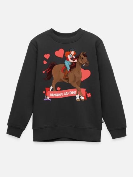 Schleich Horse Club Hannah & Cayenne rijden uit - Kinder Premium sweater biologisch - zwart