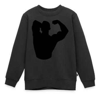 Ein starker Mann - Kinder Premium Organic Sweatshirt - Schwarz - Vorne - AI Model Kid Female (0cm)