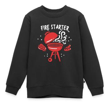 Fire Starter, Funny BBQ Cadeaux - Sweat Premium enfant bio - noir - Devant - AI Model Kid Female (0cm)