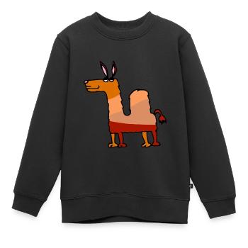 Tod der Dromedar - Kinder Premium Organic Sweatshirt - Schwarz - Vorne - AI Model Kid Female (0cm)