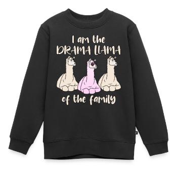 Drame lama rose dire drame lama de la famille - Sweat Premium enfant bio - noir - Devant - AI Model Kid Female (0cm)