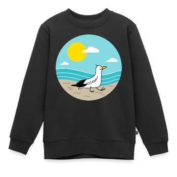 Möwe am Meer - Kinder Premium Organic Sweatshirt - Schwarz - Vorne - AI Model Kid Female (0cm)