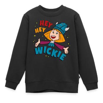 Vic le Viking Hey Hey Wickie - Sweat Premium enfant bio - noir - Devant - AI Model Kid Female (0cm)