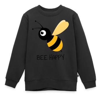 Biene - Kinder Premium Organic Sweatshirt - Schwarz - Vorne - AI Model Kid Female (0cm)