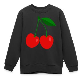 cerises - Sweat Premium enfant bio - noir - Devant - AI Model Kid Female (0cm)