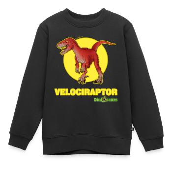 Schleich Dinosaurs Vélociraptor - Sweat Premium enfant bio - noir - Devant - AI Model Kid Female (0cm)