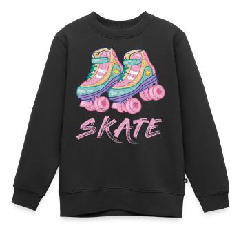 Rollschuh Roller Skate Design - Kinder Premium Organic Sweatshirt - Schwarz - Vorne - AI Model Kid Female (0cm)