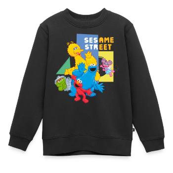 Sesamstraße Charaktere Glücklich - Kinder Premium Organic Sweatshirt - Schwarz - Vorne - AI Model Kid Female (0cm)