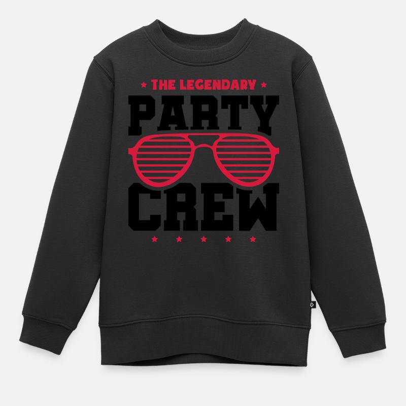 Party Crew - Kinder Premium Organic Sweatshirt - Schwarz