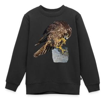 Faucon pèlerin - Sweat Premium enfant bio - noir - Devant - AI Model Kid Female (0cm)