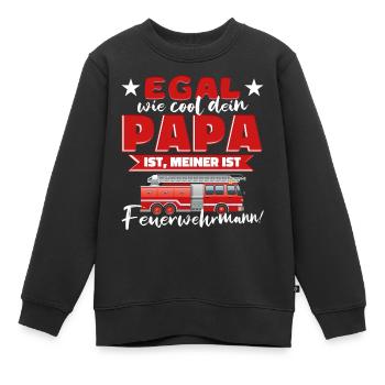 Junge Mädchen Feuerwehr cooler Papa Feuerwehrmann - Kinder Premium Organic Sweatshirt - Schwarz - Vorne - AI Model Kid Female (0cm)