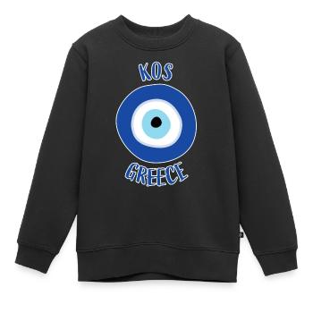 Nazar - Kos Grèce - Sweat Premium enfant bio - noir - Devant - AI Model Kid Female (0cm)