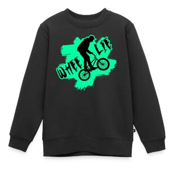 Fahrrad BMX MTB WHEELIE - Kinder Premium Organic Sweatshirt - Schwarz - Vorne - AI Model Kid Female (0cm)