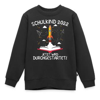 Schulkind 2022 Rakete Einschulung 1. Klasse Kind - Kinder Premium Organic Sweatshirt - Schwarz - Vorne - AI Model Kid Female (0cm)
