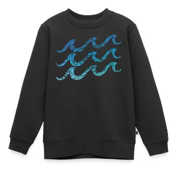 Vagues Gribouillages Couleurs Vague Sailor Surf - Sweat Premium enfant bio - noir - Devant - AI Model Kid Female (0cm)