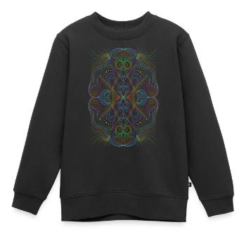 Geometrie Mandala - Kinder Premium Organic Sweatshirt - Schwarz - Vorne - AI Model Kid Female (0cm)