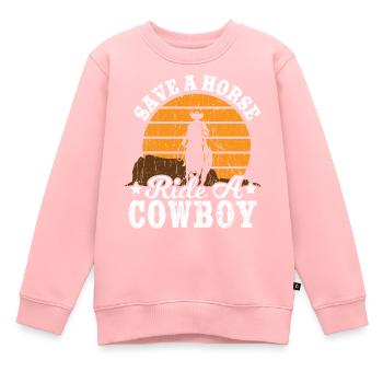 Save A Horse Ride Cowboy - Texas - Sweat Premium enfant bio - rose - Devant - AI Model Kid Female (0cm)