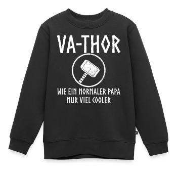 Va thor vater Papa vatertag Thor - Kinder Premium Organic Sweatshirt - Schwarz - Vorne - AI Model Kid Female (0cm)