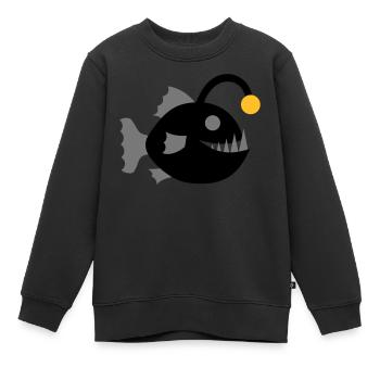 Anglerfisch Fisch Laternenfisch Grafik Tiefsee - Kinder Premium Organic Sweatshirt - Schwarz - Vorne - AI Model Kid Female (0cm)