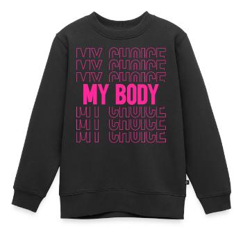 Mon corps, ma décision - Sweat Premium enfant bio - noir - Devant - AI Model Kid Female (0cm)