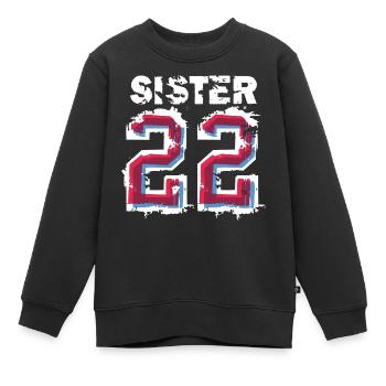 Grande Sœur 2022 Bébé Grossesse Fille - Sweat Premium enfant bio - noir - Devant - AI Model Kid Female (0cm)
