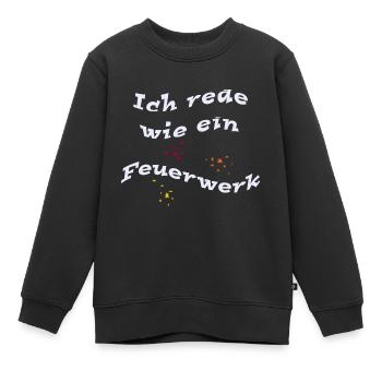 Ich rede wie ein Feuerwerk - Kinder Premium Organic Sweatshirt - Schwarz - Vorne - AI Model Kid Female (0cm)