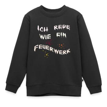 Ich rede wie ein Feuerwerk - Kinder Premium Organic Sweatshirt - Schwarz - Vorne - AI Model Kid Female (0cm)