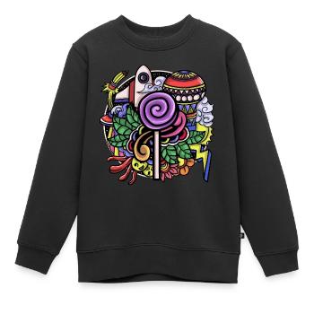 Hippie - Kinder Premium Organic Sweatshirt - Schwarz - Vorne - AI Model Kid Female (0cm)