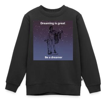 Statue grec rêveur - Sweat Premium enfant bio - noir - Devant - AI Model Kid Female (0cm)