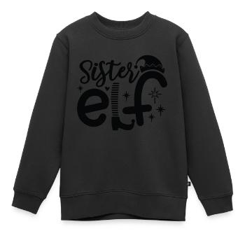 Sister Elf Schwester X-Mas Christmas Elfe Mädchen - Kinder Premium Organic Sweatshirt - Schwarz - Vorne - AI Model Kid Female (0cm)