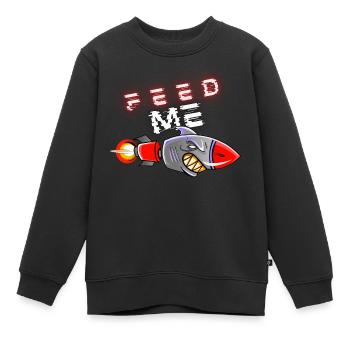 Nourrissez-moi, fusée de requin affamée - Sweat Premium enfant bio - noir - Devant - AI Model Kid Female (0cm)