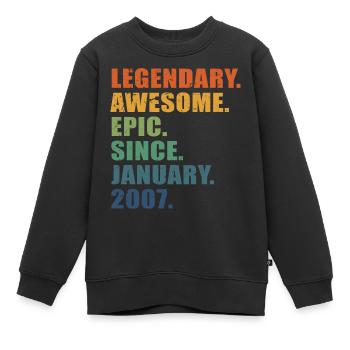 16e anniversaire, janvier 2007, 16e anniversaire - Sweat Premium enfant bio - noir - Devant - AI Model Kid Female (0cm)