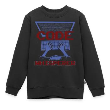 Code Whisperer - Kids Premium Organic Sweatshirt - black - Front - AI Model Kid Female (0cm)