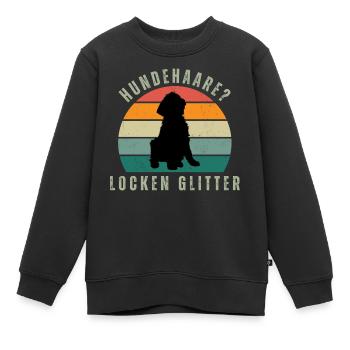 Locken Glitter Retro Sunset - Kinder Premium Organic Sweatshirt - Schwarz - Vorne - AI Model Kid Female (0cm)