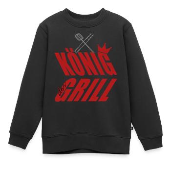 König am Grill Grillbesteck - Kinder Premium Organic Sweatshirt - Schwarz - Vorne - AI Model Kid Female (0cm)