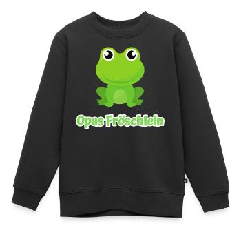 Opas Fröschlein kleiner Frosch Enkel - Kinder Premium Organic Sweatshirt - Schwarz - Vorne - AI Model Kid Female (0cm)