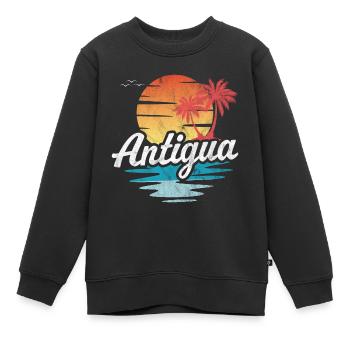 Antigua - Kinder Premium Organic Sweatshirt - Schwarz - Vorne - AI Model Kid Female (0cm)