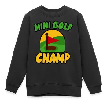 Golf Champ - Kinder Premium Organic Sweatshirt - Schwarz - Vorne - AI Model Kid Female (0cm)