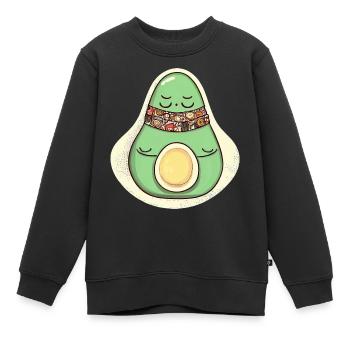 Méditer la relaxation hippie à l’avocat - Sweat Premium enfant bio - noir - Devant - AI Model Kid Female (0cm)