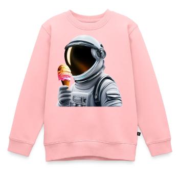 Waffel Eis Astronaut - Kinder Premium Organic Sweatshirt - Rosa - Vorne - AI Model Kid Female (0cm)