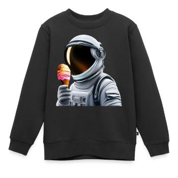 Waffel Eis Astronaut - Kinder Premium Organic Sweatshirt - Schwarz - Vorne - AI Model Kid Female (0cm)