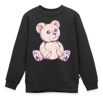 cute teddy bear - Kids Premium Organic Sweatshirt - black - Front - AI Model Kid Female (0cm)