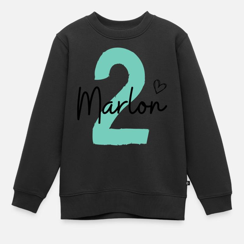 Marlon 2 - Kinder Premium Organic Sweatshirt - Schwarz