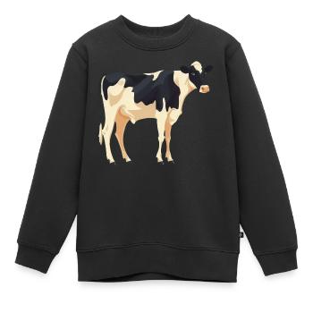 Stehende Kuh - Einfaches Design - Kinder Premium Organic Sweatshirt - Schwarz - Vorne - AI Model Kid Female (0cm)