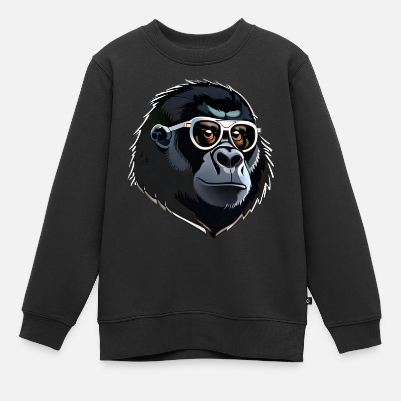 Tête de gorille - Sweat Premium enfant bio - noir