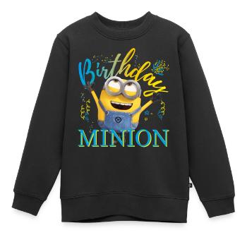 Minions Birthday Minion Mit Konfetti - Kinder Premium Organic Sweatshirt - Schwarz - Vorne - AI Model Kid Female (0cm)